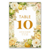 Luxury Delicate Mediterranean Lemons & Flowers Tischnummer (Vorderseite)