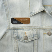 Luxury Diagonal Gold Black Name Tag Namensschild (Beispiel)