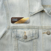 Luxury Diagonal Wood Metal Name Tag Namensschild (Beispiel)