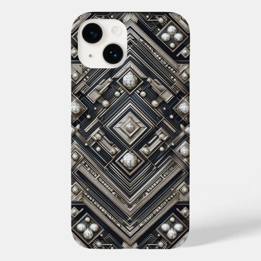 Luxury Diamond Cut Geometric Art Deco Pattern Gold Case-Mate iPhone Hülle (Rückseite)