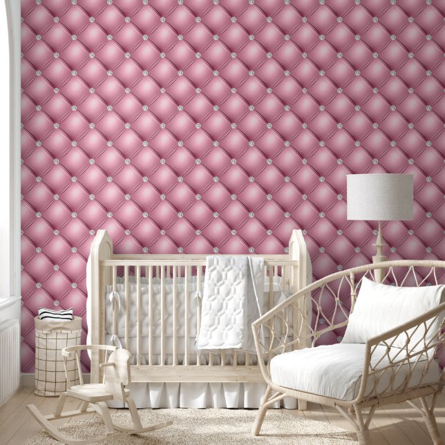 Luxury Diamond getupft gepolstert rosa Tapete (Kinder)