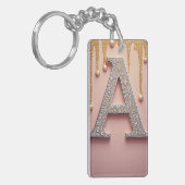 Luxury Diamond Letter A Monogram With Gold Drips Schlüsselanhänger (Vorderseite links)
