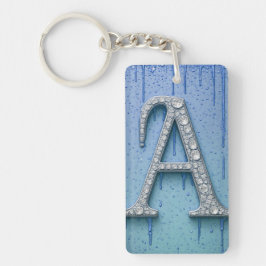 Luxury Diamond Letter A Monogram With Gold Drips Schlüsselanhänger