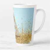 Luxury Diamond Letter A on Gold Glitter Background Milchtasse (Rechts)