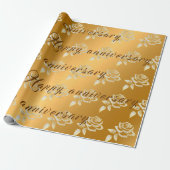 Luxury Diamond Rose Happy Gold 50 Jahre Jubiläum Geschenkpapier (Ungerollt)