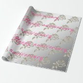 Luxury Diamond Rose Happy Silver 25 Jahre Jubiläum Geschenkpapier (Ungerollt)