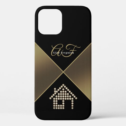 Luxury Diamond Zuhause | Goldene Krankenhäuser Case-Mate iPhone Hülle (Rückseite)