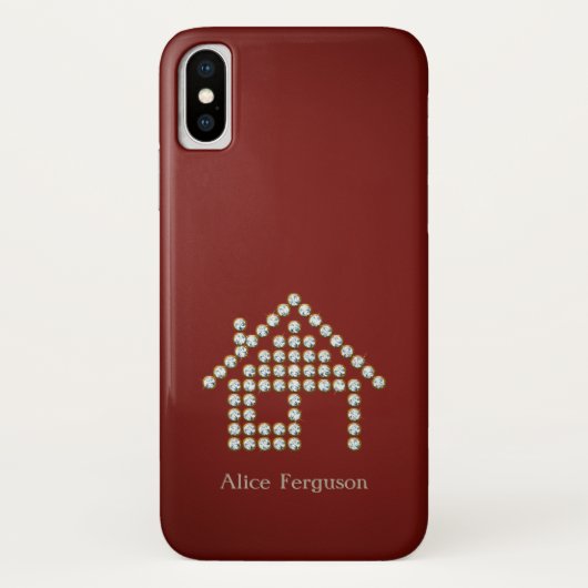Luxury Diamond Zuhause | Roter Hintergrund Case-Mate iPhone Hülle (Rückseite)