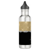 Luxury Diamonds Gold Black Monogram Edelstahlflasche (Links)