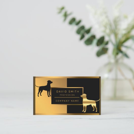 Luxury Dog Groomer Beruflich Ihren Text hinzufügen Visitenkarte (Stehend Vorderseite)