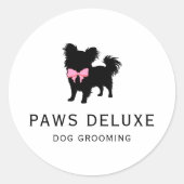 Luxury Dog Grooming Sticker | Dog Silhouette Logo (Vorderseite)