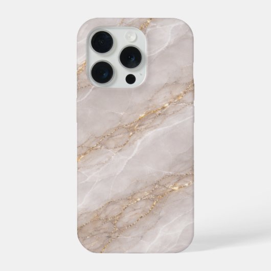Luxury Dove Gray Marble with White Veins & Gold  iPhone Hülle (Rückseite)