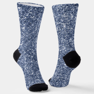 Luxury Dusty Blue Glitzer Socken