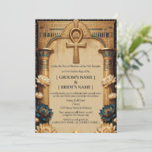 Luxury Egyptian Pharaoh Wedding Invitation | Golde