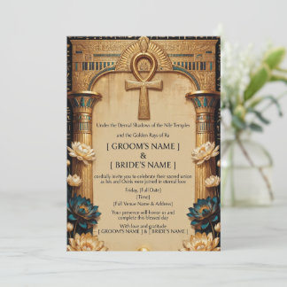 Luxury Egyptian Pharaoh Wedding Invitation | Golde Einladung