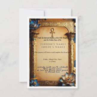 Luxury Egyptian Pharaoh Wedding Invitation | Golde Save The Date