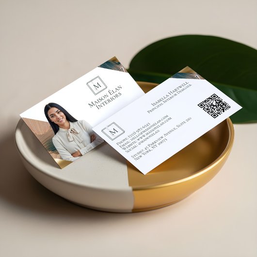 Luxury Elegant Abstract Interior Designer Photo Visitenkarte