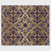 LUXURY ELEGANT BLACK GOLD BIRTHDAY WEDDAY WRAP GESCHENKPAPIER (Flach)