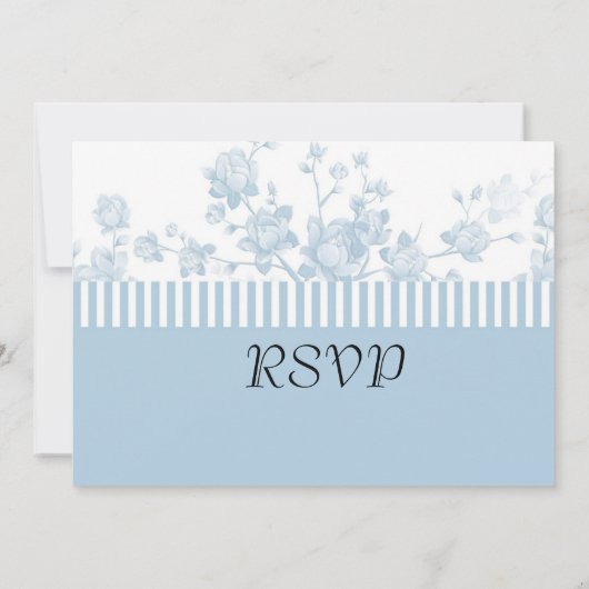 Luxury Elegant Blue Peony Floral RSVP Karte (Rückseite)
