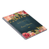 Luxury elegant blush navy gold floral recipe book notizblock (Rechte Seite)