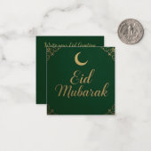 Luxury Elegant Eid Mubarak Greeting in Green Mitteilungskarte (Vorderseite/Rückseite Beispiel)