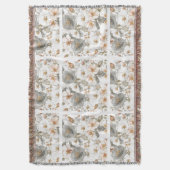 Luxury, Elegant, Gold Grey Flowers Pattern  Decke (Vorderseite Vertikal)