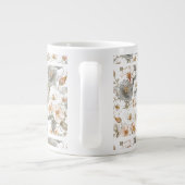Luxury, Elegant, Gold Grey Flowers Pattern Jumbo-Tasse (Rückseite)