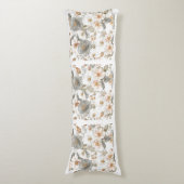 Luxury, Elegant, Gold Grey Flowers Pattern Seitenschläferkissen (Vorderseite Vertikal)