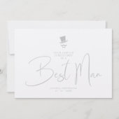 Luxury Elegant Grey Gorgeous Script Best Man Einladung (Vorderseite)