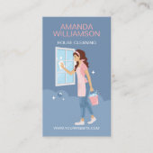 Luxury Elegant Maid House Cleaning Photo QR Code Visitenkarte (Vorderseite)