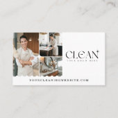 Luxury Elegant Maid House Cleaning Photo QR Code Visitenkarte (Vorderseite)