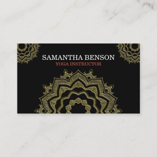 Luxury Elegant Mandala Lotus Logo Yoga Instructor Visitenkarte (Vorderseite)
