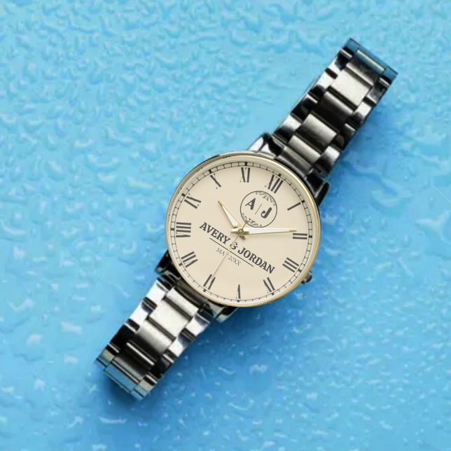 Luxury Elegant Minimalist Customizable Couple’s  Armbanduhr (Von Creator hochgeladen)