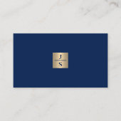 Luxury elegant monogram navy gold attorney visitenkarte (Vorderseite)