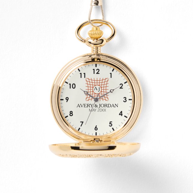 Luxury Elegant Monogram with Initials Armbanduhr (Vorderseite)