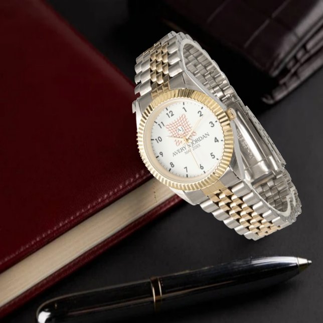 Luxury Elegant Monogram with Initials Armbanduhr (Von Creator hochgeladen)