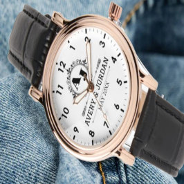 Luxury Elegant Monogram with Initials white Armbanduhr