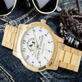 Luxury Elegant Monogram with Initials white Armbanduhr