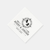 Luxury Elegant Monogram with Initials white Serviette (Ecke)