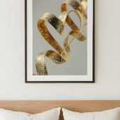 Luxury elegant ribbon heart. Valentine hearts. Poster