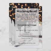 Luxury Elegant Wine Glass Bokeh Formal Dinner  Einladung (Vorne/Hinten)