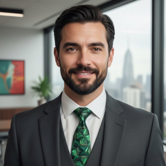 Luxury Emerald Gemstone Geometric Pattern Krawatte