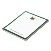 Luxury Emerald Gold Monogram Notizblock (Rotiert)