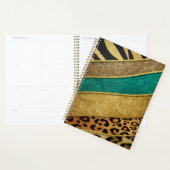 Luxury Emerald & Gold Safari Leopard Zebra Glitter Planer (Anzeige)