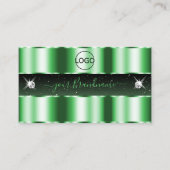 Luxury Emerald Green Black Sparkle Jewels Logo hin Visitenkarte (Vorderseite)