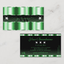 Luxury Emerald Green Black Sparkle Jewels Monogram