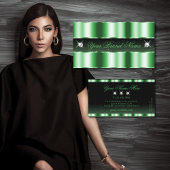 Luxury Emerald Green Black Sparkle Jewels Stilvoll Visitenkarte