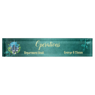 Luxury Emerald Green Department Head Faculty Logo  Namensplakette