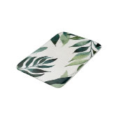 Luxury Emerald Green Gold Botanical Bath Mat Badematte (Schrägansicht)