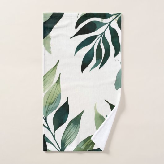 Luxury Emerald Green Gold Botanical Hand Towel Handtuch (Handtuch)